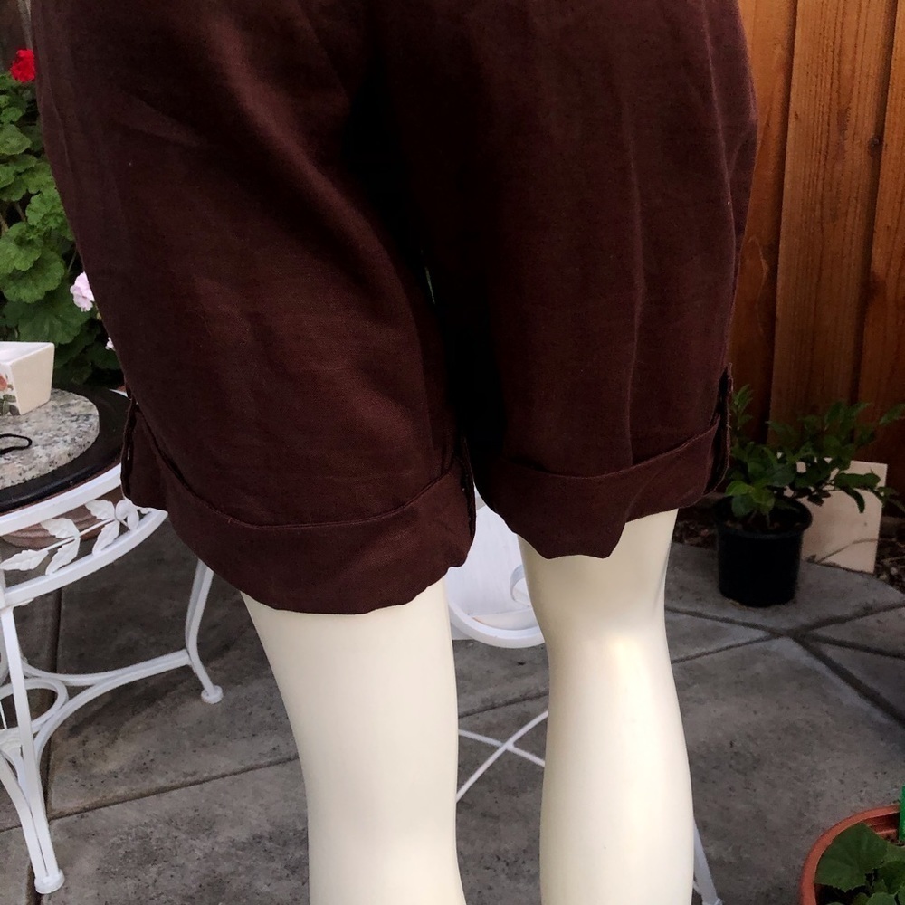 Linen Bermuda shorts with Crochet belt - Picture 6 of 12